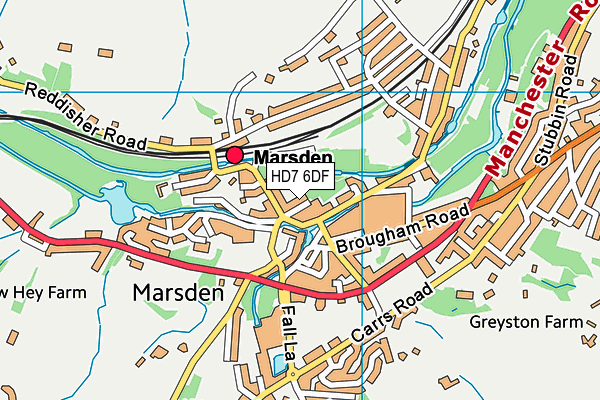 HD7 6DF map - OS VectorMap District (Ordnance Survey)