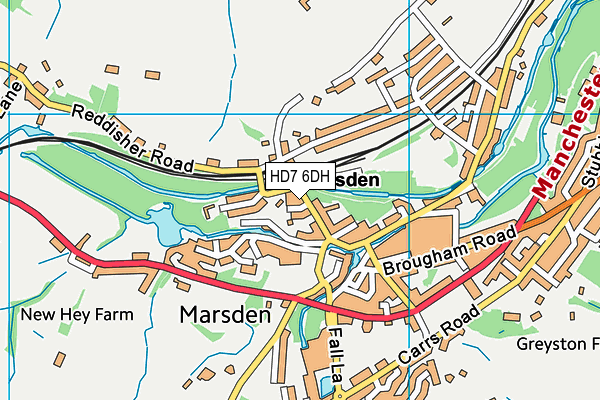 HD7 6DH map - OS VectorMap District (Ordnance Survey)