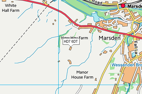 HD7 6DT map - OS VectorMap District (Ordnance Survey)