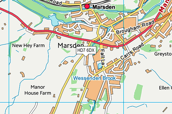 HD7 6DX map - OS VectorMap District (Ordnance Survey)