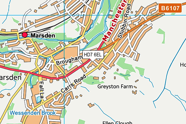 HD7 6EL map - OS VectorMap District (Ordnance Survey)