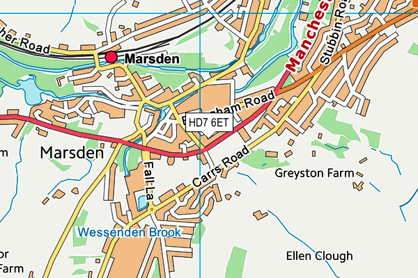 HD7 6ET map - OS VectorMap District (Ordnance Survey)