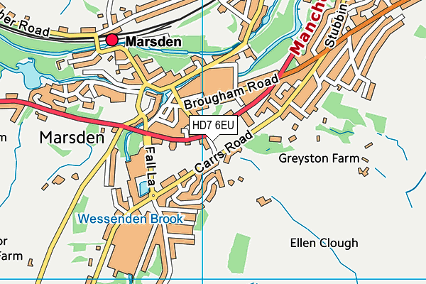 HD7 6EU map - OS VectorMap District (Ordnance Survey)