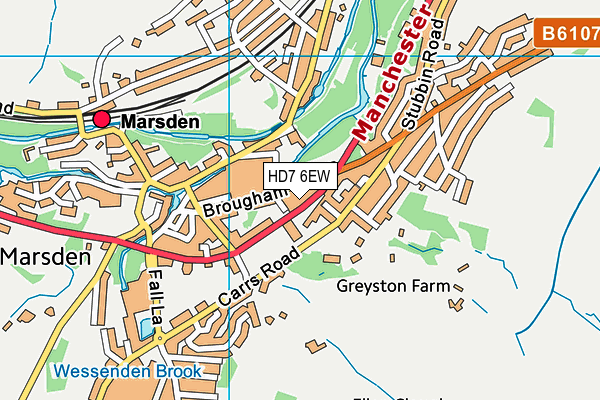 HD7 6EW map - OS VectorMap District (Ordnance Survey)