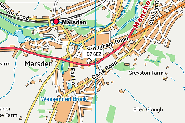 HD7 6EZ map - OS VectorMap District (Ordnance Survey)