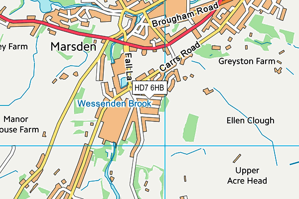 HD7 6HB map - OS VectorMap District (Ordnance Survey)