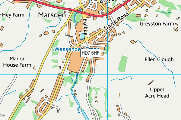 HD7 6HF map - OS VectorMap District (Ordnance Survey)