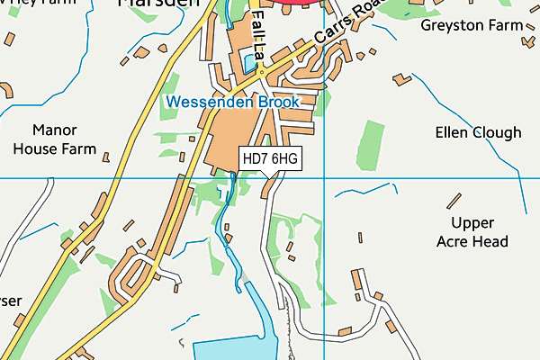 HD7 6HG map - OS VectorMap District (Ordnance Survey)