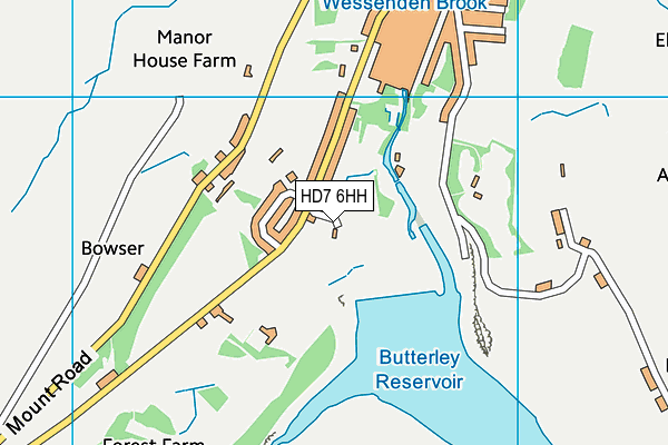HD7 6HH map - OS VectorMap District (Ordnance Survey)