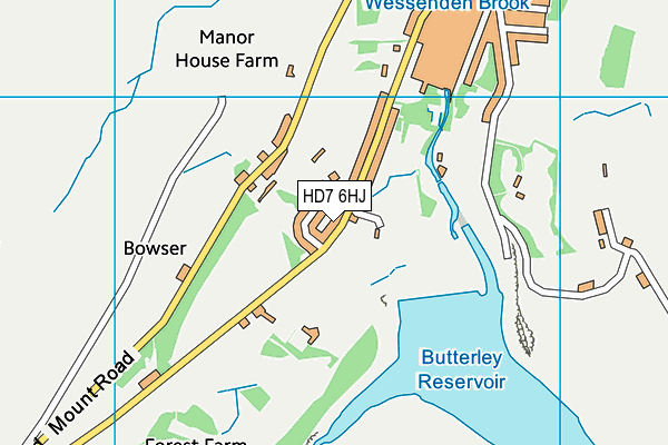 HD7 6HJ map - OS VectorMap District (Ordnance Survey)