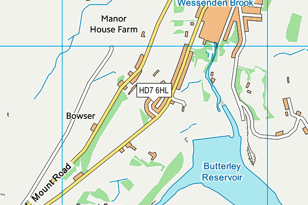 HD7 6HL map - OS VectorMap District (Ordnance Survey)