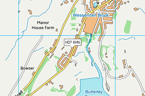 HD7 6HN map - OS VectorMap District (Ordnance Survey)