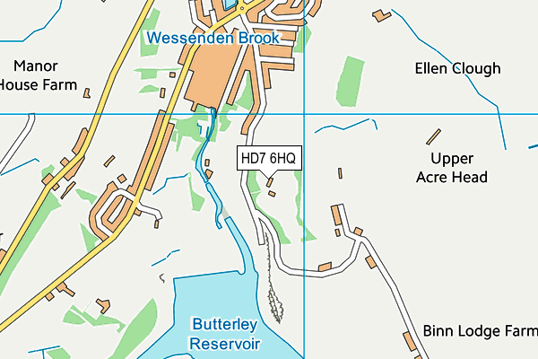 HD7 6HQ map - OS VectorMap District (Ordnance Survey)