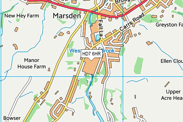 HD7 6HR map - OS VectorMap District (Ordnance Survey)