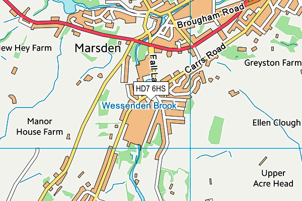 HD7 6HS map - OS VectorMap District (Ordnance Survey)