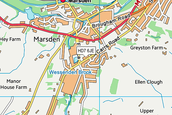 Marsden Football Club (Fall Lane) map (HD7 6JE) - OS VectorMap District (Ordnance Survey)