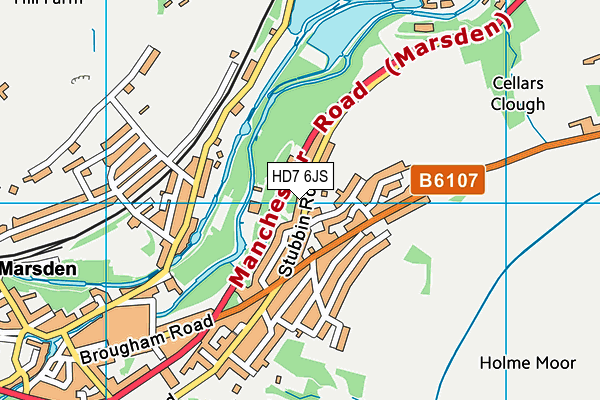 HD7 6JS map - OS VectorMap District (Ordnance Survey)