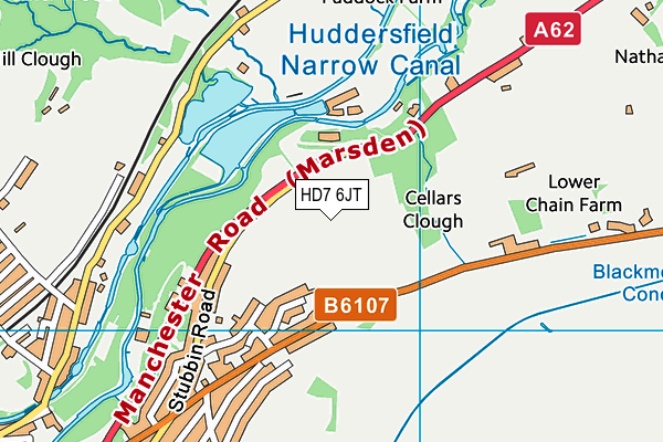 HD7 6JT map - OS VectorMap District (Ordnance Survey)