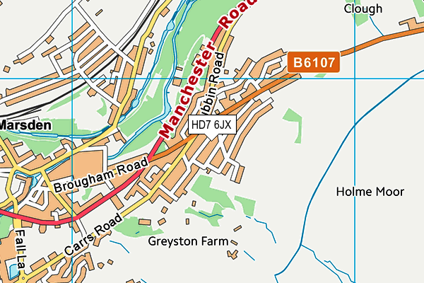 HD7 6JX map - OS VectorMap District (Ordnance Survey)