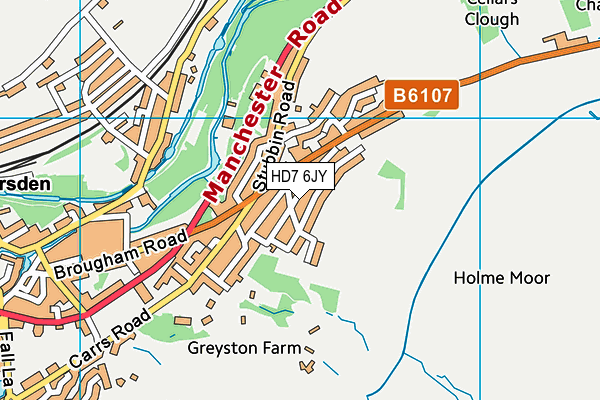 HD7 6JY map - OS VectorMap District (Ordnance Survey)