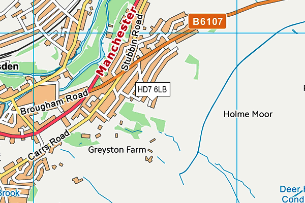 HD7 6LB map - OS VectorMap District (Ordnance Survey)