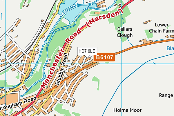 HD7 6LE map - OS VectorMap District (Ordnance Survey)