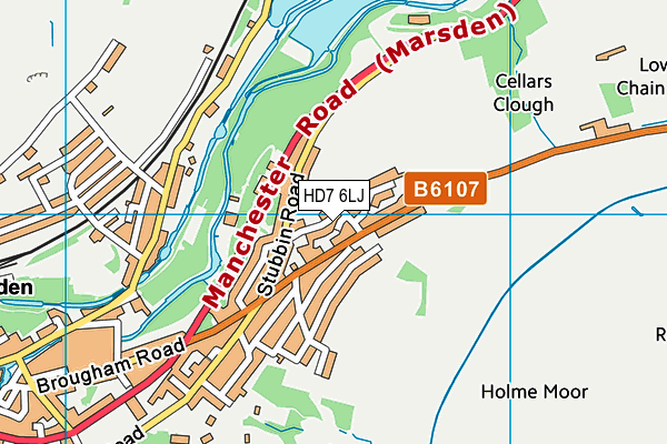 HD7 6LJ map - OS VectorMap District (Ordnance Survey)
