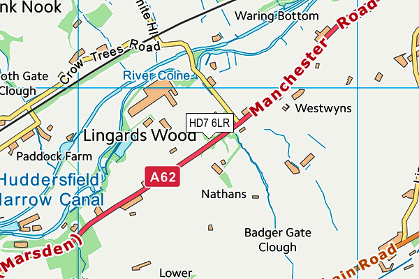 HD7 6LR map - OS VectorMap District (Ordnance Survey)