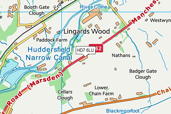 HD7 6LU map - OS VectorMap District (Ordnance Survey)