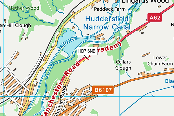 HD7 6NB map - OS VectorMap District (Ordnance Survey)