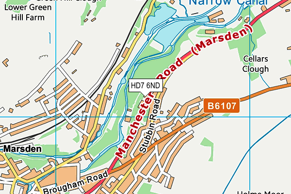 HD7 6ND map - OS VectorMap District (Ordnance Survey)