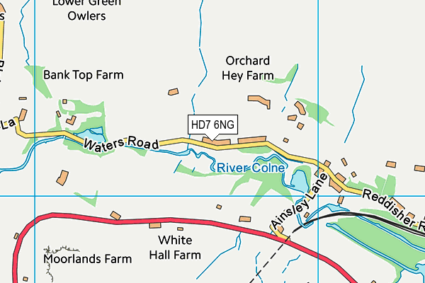 HD7 6NG map - OS VectorMap District (Ordnance Survey)