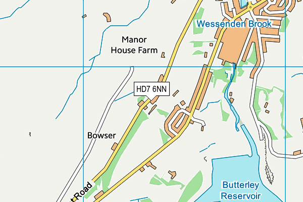 Marsden Cricket And Bowling Club map (HD7 6NN) - OS VectorMap District (Ordnance Survey)