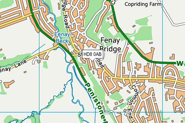 HD8 0AB map - OS VectorMap District (Ordnance Survey)