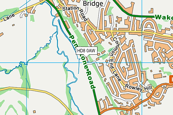 HD8 0AW map - OS VectorMap District (Ordnance Survey)