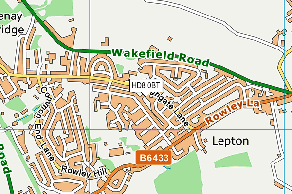 HD8 0BT map - OS VectorMap District (Ordnance Survey)