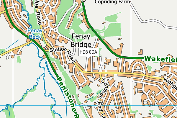 HD8 0DA map - OS VectorMap District (Ordnance Survey)