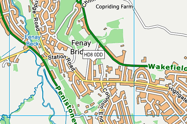 HD8 0DD map - OS VectorMap District (Ordnance Survey)