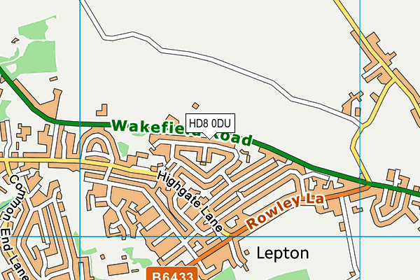 HD8 0DU map - OS VectorMap District (Ordnance Survey)