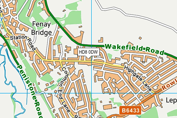 HD8 0DW map - OS VectorMap District (Ordnance Survey)