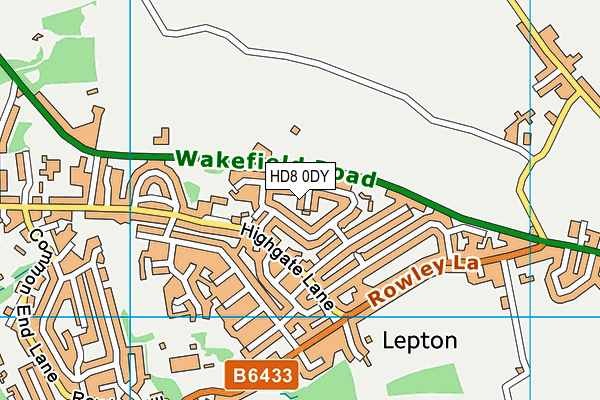 HD8 0DY map - OS VectorMap District (Ordnance Survey)