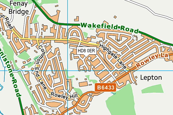 HD8 0ER map - OS VectorMap District (Ordnance Survey)