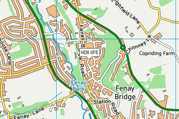 HD8 0FE map - OS VectorMap District (Ordnance Survey)