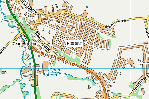 HD8 0GT map - OS VectorMap District (Ordnance Survey)