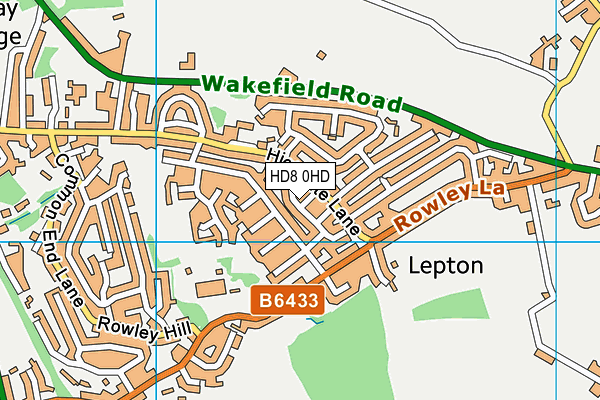 HD8 0HD map - OS VectorMap District (Ordnance Survey)