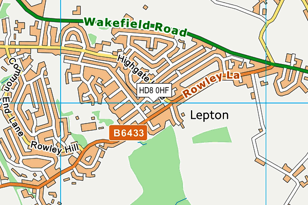 HD8 0HF map - OS VectorMap District (Ordnance Survey)