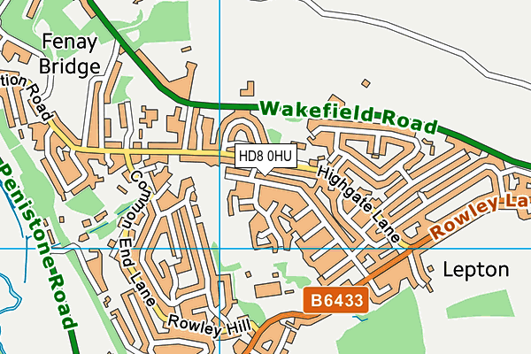 HD8 0HU map - OS VectorMap District (Ordnance Survey)