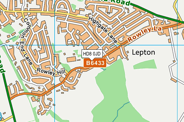 Rowley Lane Junior Infants & Nursery School map (HD8 0JD) - OS VectorMap District (Ordnance Survey)
