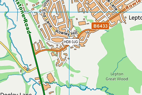 HD8 0JG map - OS VectorMap District (Ordnance Survey)