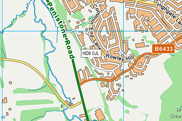 HD8 0JL map - OS VectorMap District (Ordnance Survey)